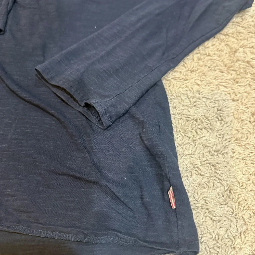 Polo Jeans Company Ralph Lauren Shirt‎ Womens XL Navy Blue Tie Neck Long Sleeve